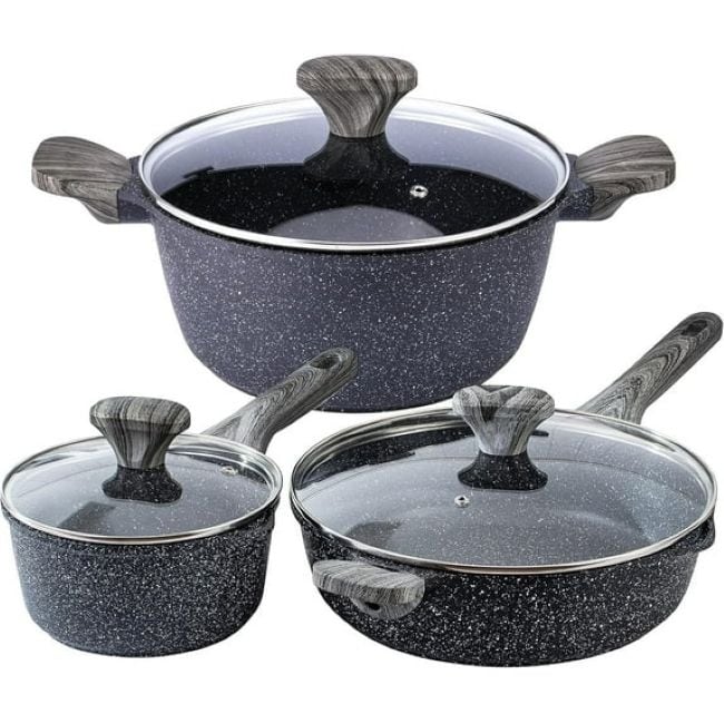Country Kitchen Non-Stick Cast Aluminum Cookware Set - Durable Kitchen Cookware for Everyday Cooking, 6-11 Pc