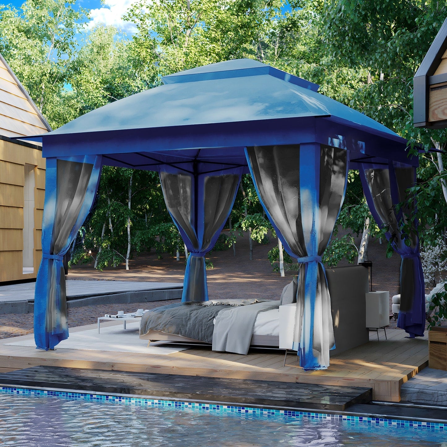 Cozywor 11 ft. x 11 ft. Pop-Up Steel Gazebo with Mosquito Netting