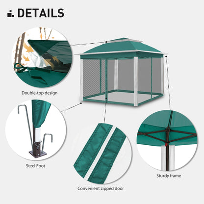 Cozywor 11 ft. x 11 ft. Pop-Up Steel Gazebo with Mosquito Netting