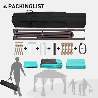 Cozywor 11 ft. x 11 ft. Pop-Up Steel Gazebo with Mosquito Netting