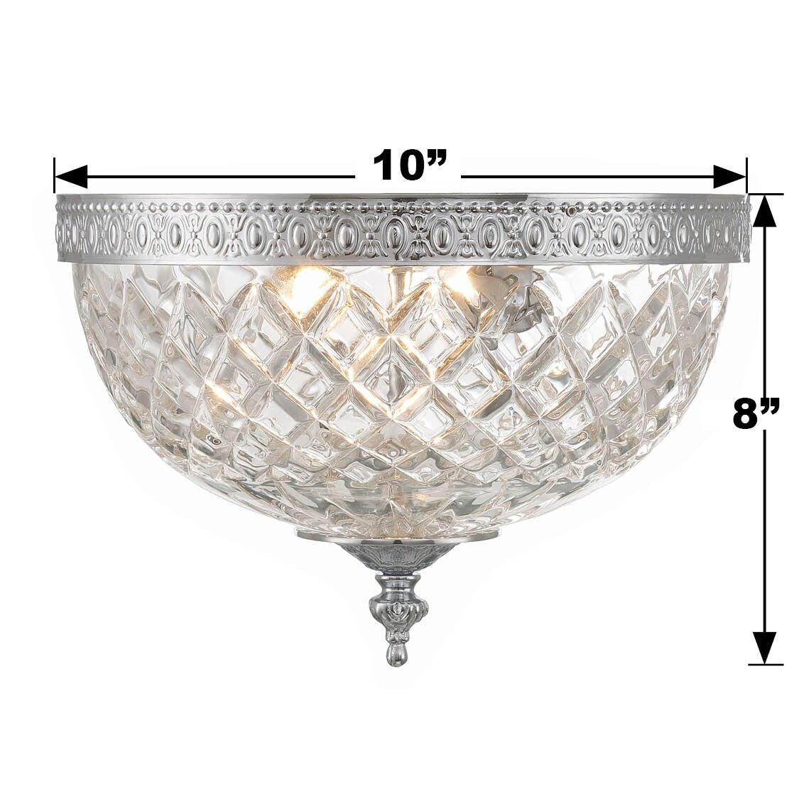 Crystorama 2 Light Crystal Flush Mount - 10W x 8H x 10D