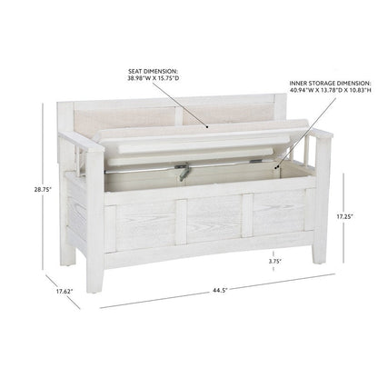 Dahlia Wood Flip Top Storage Entryway Bench