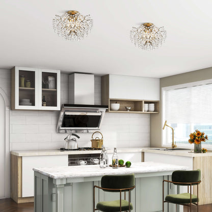 Dalia Elegant Indoor 3-light Crystal Flush Mount