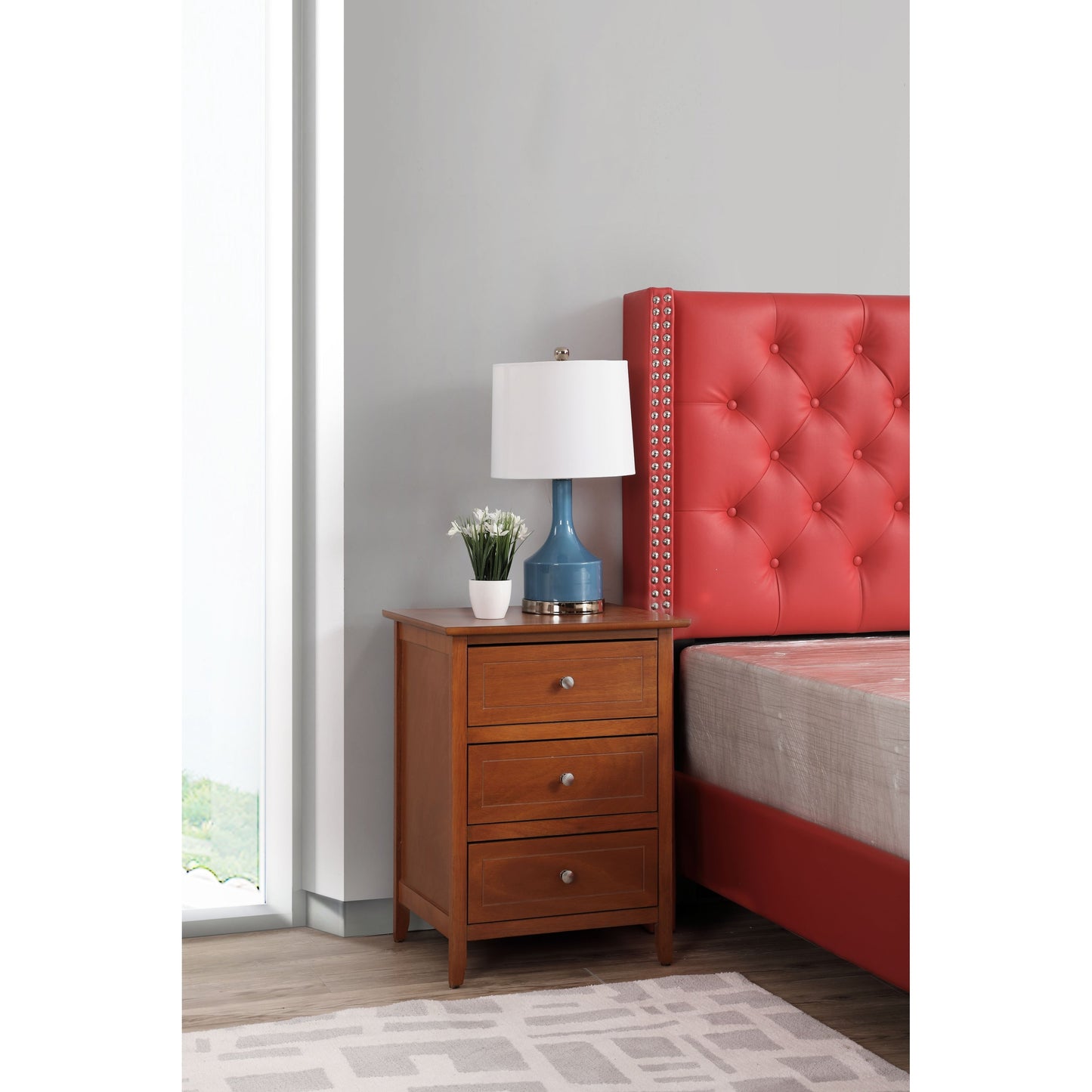 Daniel 3-drawer Transitional Wooden Nightstand