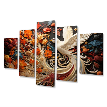 Designart Christianity Pentecost Fire Spiritual Multipanel Wall Art Living Room set