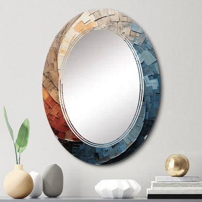 Designart Collaged Spiral Abstract Modern Wall Mirror