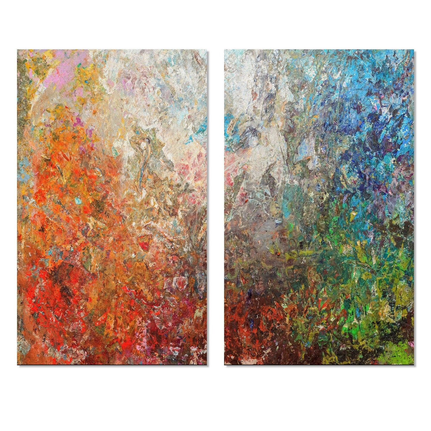Designart Board Stained Abstract Art Abstract Canvas Wall Art Print 2 Piece Set