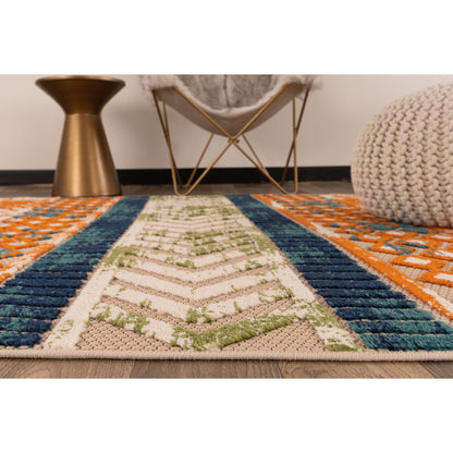 World Rug Gallery Distressed Geometric Indoor/Outdoor Area Rug