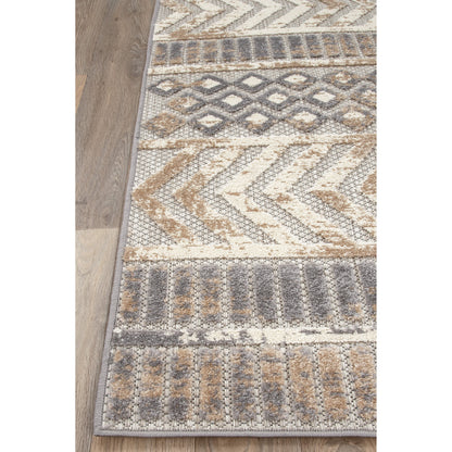 World Rug Gallery Distressed Geometric Indoor/Outdoor Area Rug