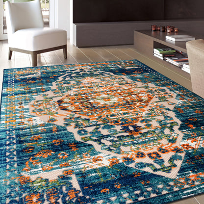 World Rug Gallery Distressed Traditional Indoor/Outdoor Area Rug
