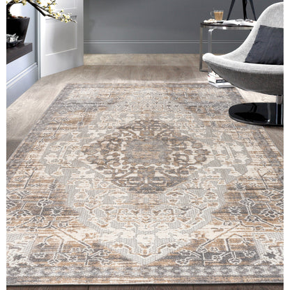 World Rug Gallery Distressed Traditional Indoor/Outdoor Area Rug