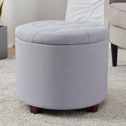 Donovan Tufted Round Storage Ottoman