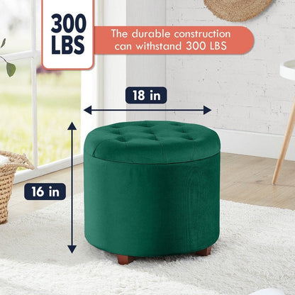 Donovan Tufted Round Storage Ottoman