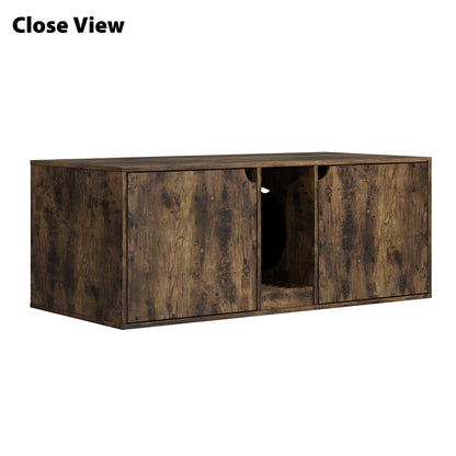 Dual-Compartment Cat Litter Box Enclosure Multi-Functional Furniture