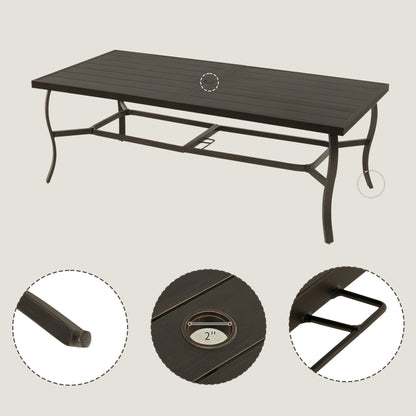 EGEIROS LIFE AluLux 9-Piece Aluminum Patio Dining Set with 2 Swivel Dining Chairs, 6 Dining Chairs and Washable Cushions