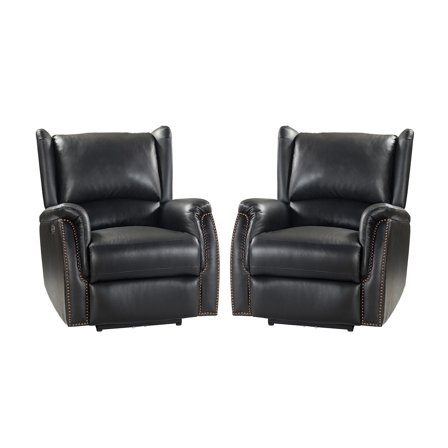 Eduardo Genuine Leather Power Recliner with USB Port Set of 2