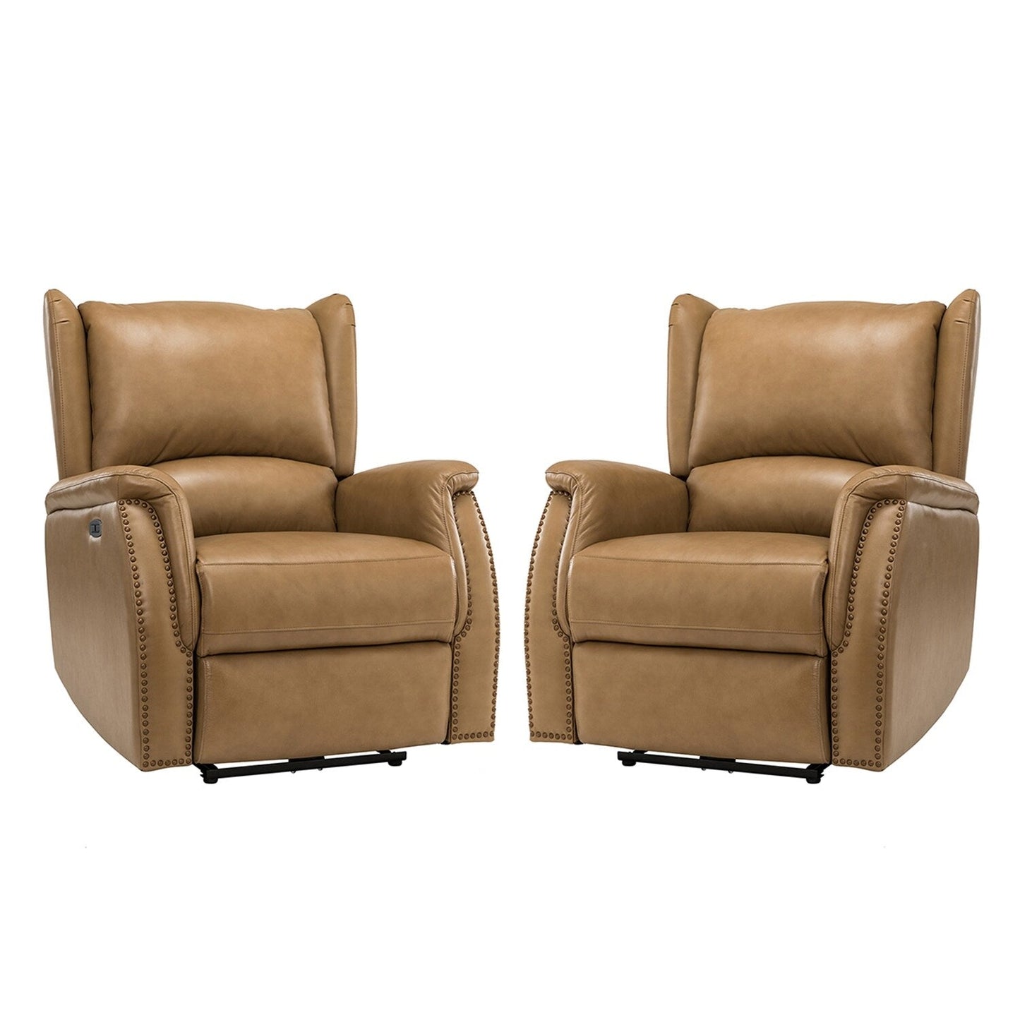 Eduardo Genuine Leather Power Recliner with USB Port Set of 2