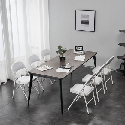 Elegant Foldable Iron & PVC Chairs for Convention & Exhibition White