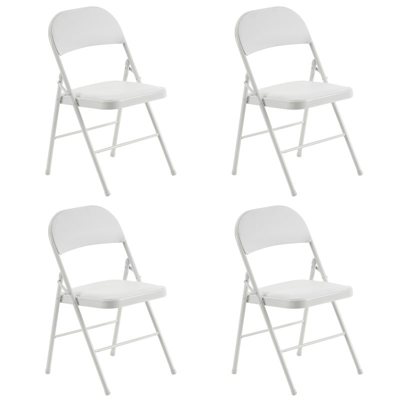 Elegant Foldable Iron & PVC Chairs for Convention & Exhibition White