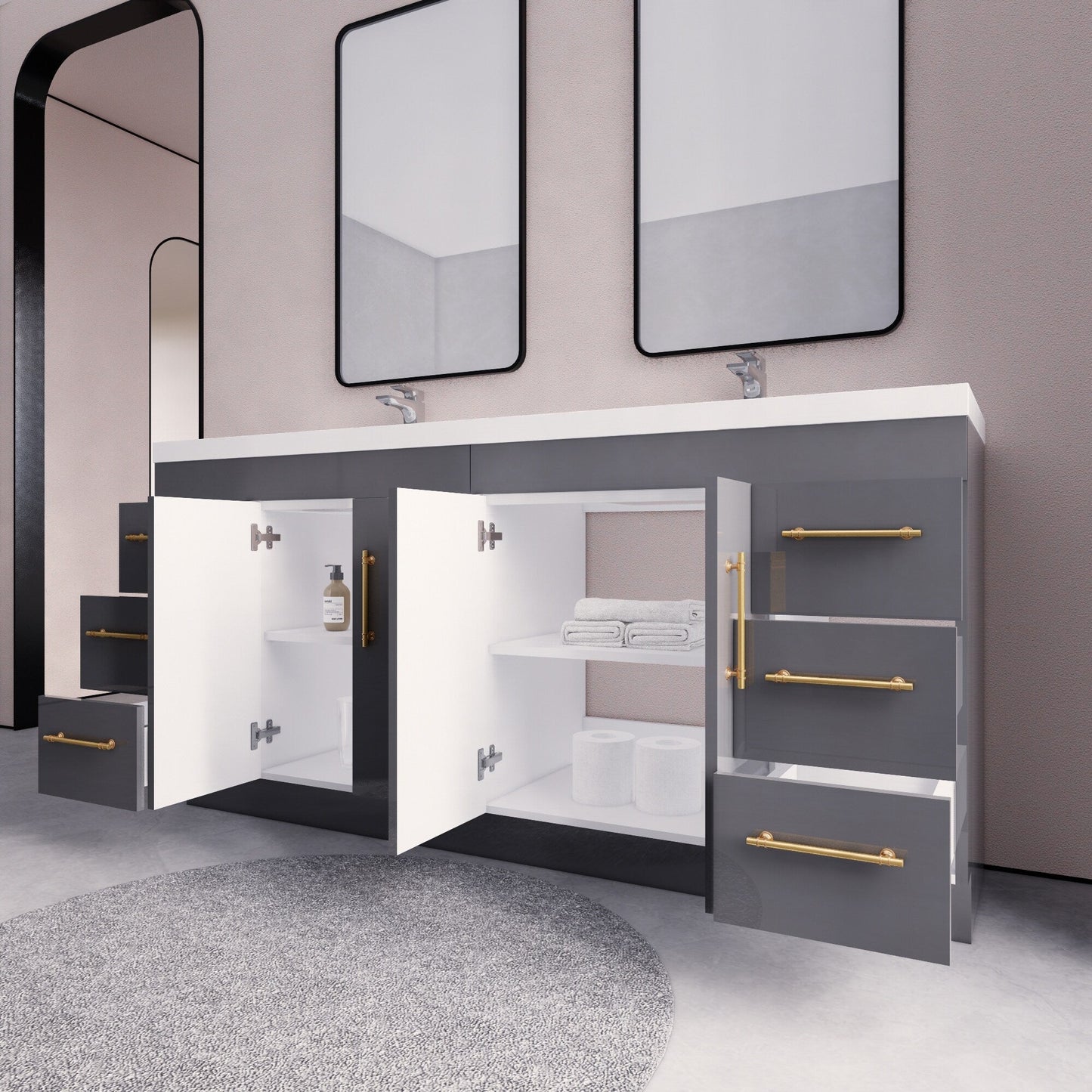 Eliza 72'' Freestanding Vanity with Double Sink