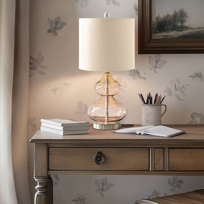 Ellipse Curved Gourd Glass Table Lamp, Set of 2