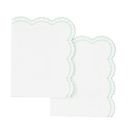 Embroidered Percale Crisp Cotton Double Scallopier Duvet Set and Sham