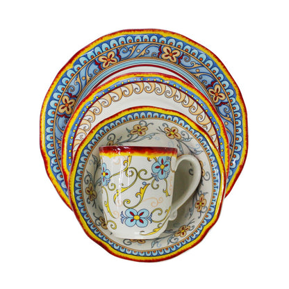 Euro Ceramica Duomo 16 Piece Dinnerware Set (Service for 4) - Italian Style