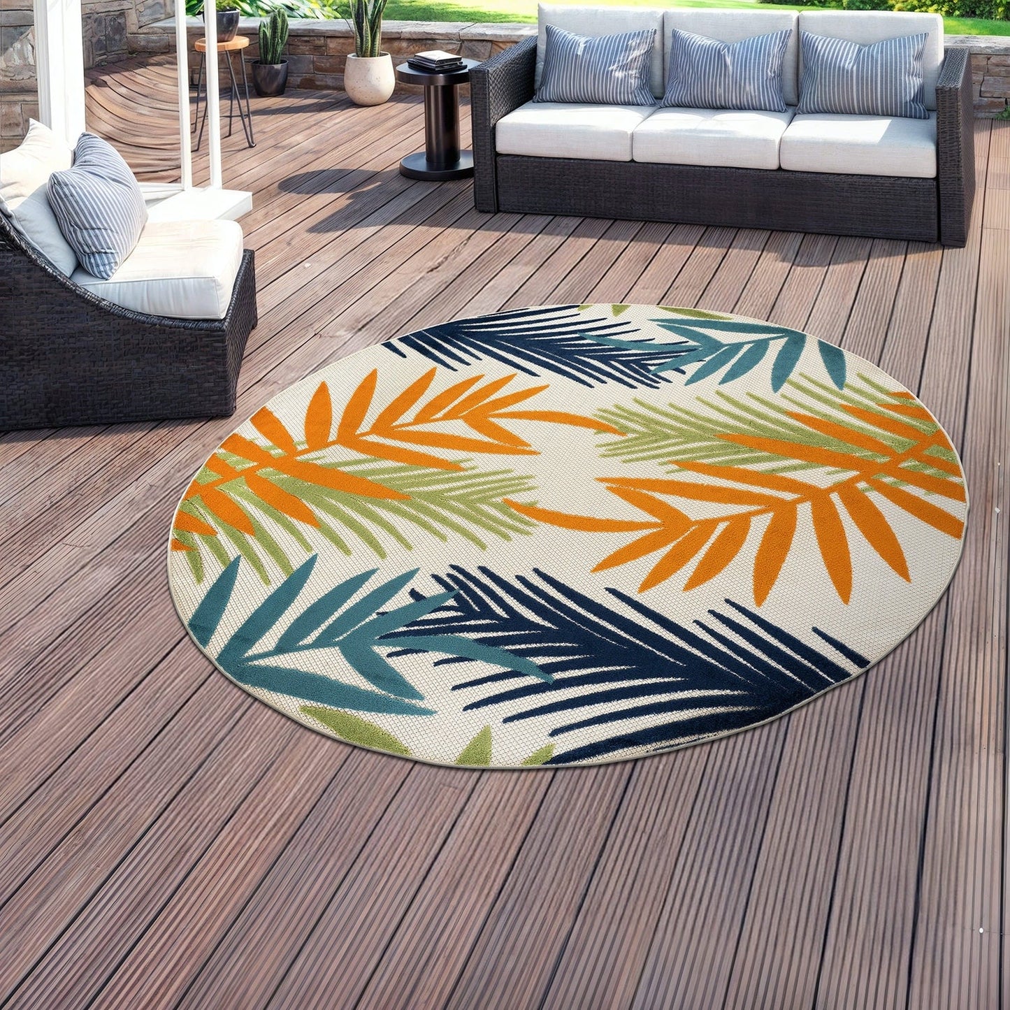 Evora Palm Frond Indoor/Outdoor Area Rug