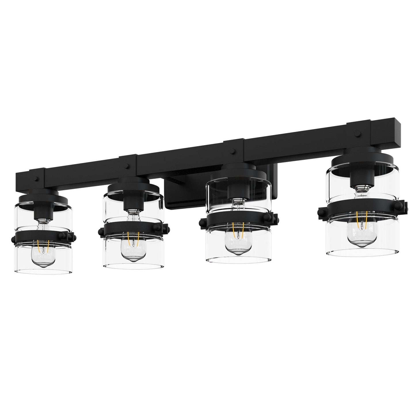 ExBrite Farmhouse 3-lights Bathroom Dimmable Iron Black Vanity Lights Wall Sconces
