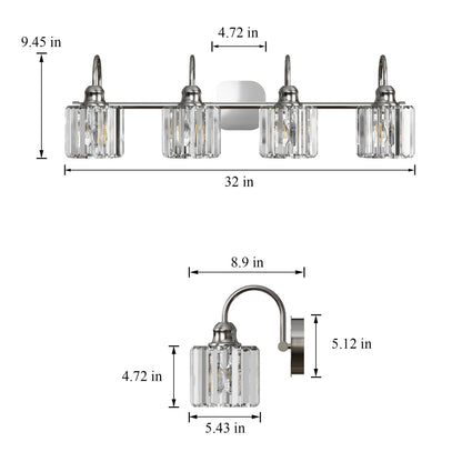 ExBrite Modern Rose Gold 1/2/3/4/5-light Bathroom Dimmable Crystal Vanity Lights Wall Sconces