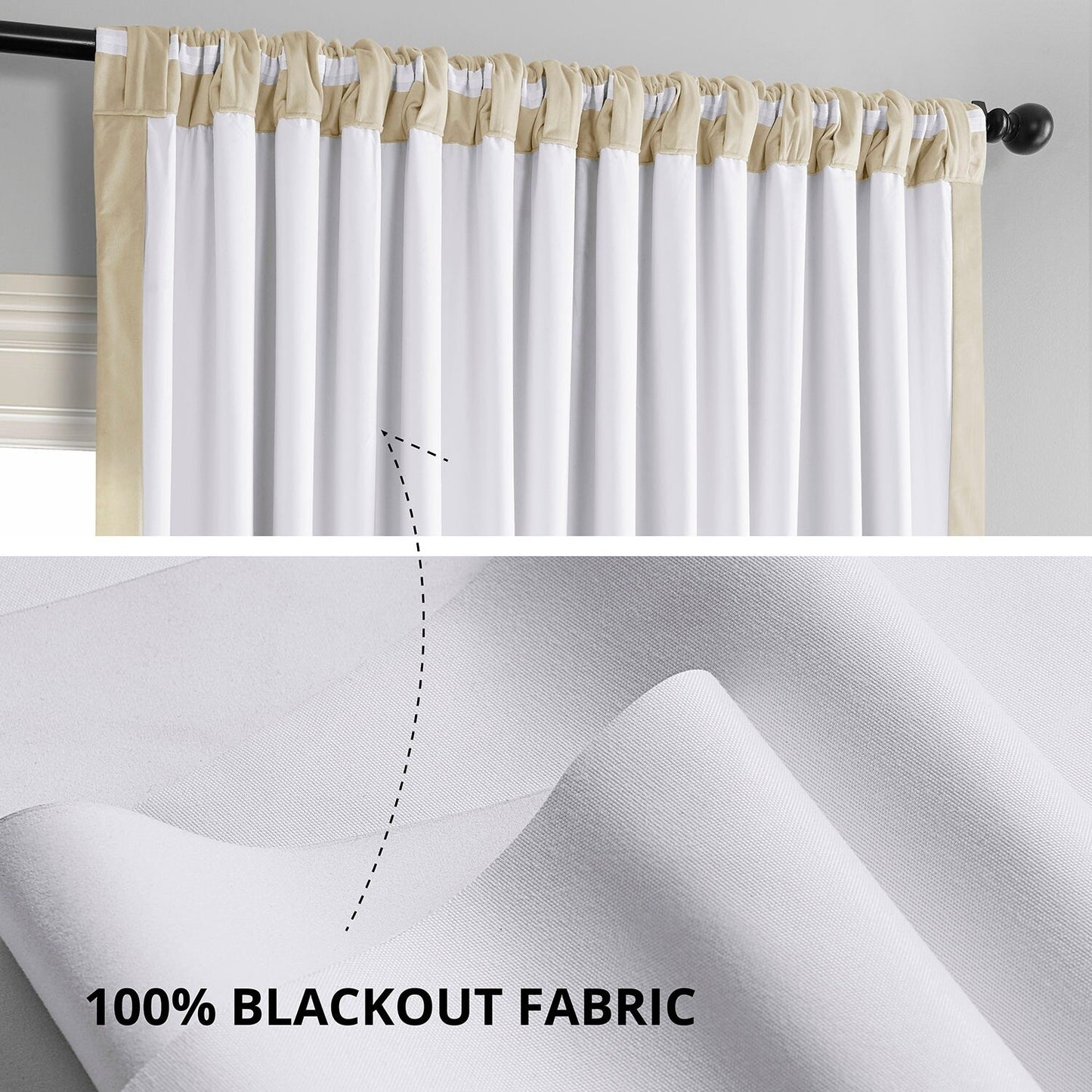 Exclusive Fabrics Signature Extra Wide Blackout Velvet Curtains (1 Panel) - Luxurious Blackout Drapes