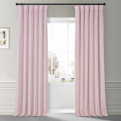 Exclusive Fabrics Signature Plush Velvet Hotel Blackout Curtains (1 Panel) - Luxury Soft Drapery for Light Control & Elegance