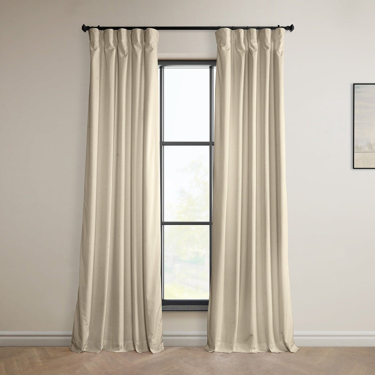 Exclusive Fabrics Signature Plush Velvet Hotel Blackout Curtains (1 Panel) - Luxury Soft Drapery for Light Control & Elegance