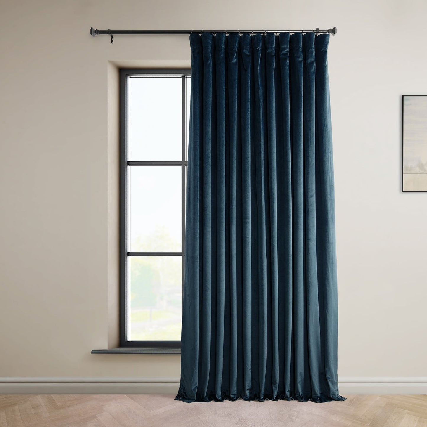 Exclusive Fabrics Signature Plush Velvet Hotel Blackout Curtains (1 Panel) - Luxury Soft Drapery for Light Control & Elegance