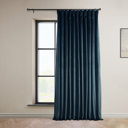Exclusive Fabrics Signature Plush Velvet Hotel Blackout Curtains (1 Panel) - Luxury Soft Drapery for Light Control & Elegance