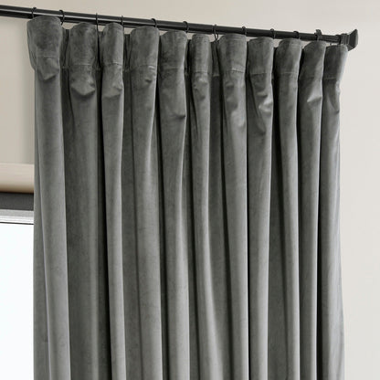 Exclusive Fabrics Signature Plush Velvet Hotel Blackout Curtains (1 Panel) - Luxury Soft Drapery for Light Control & Elegance