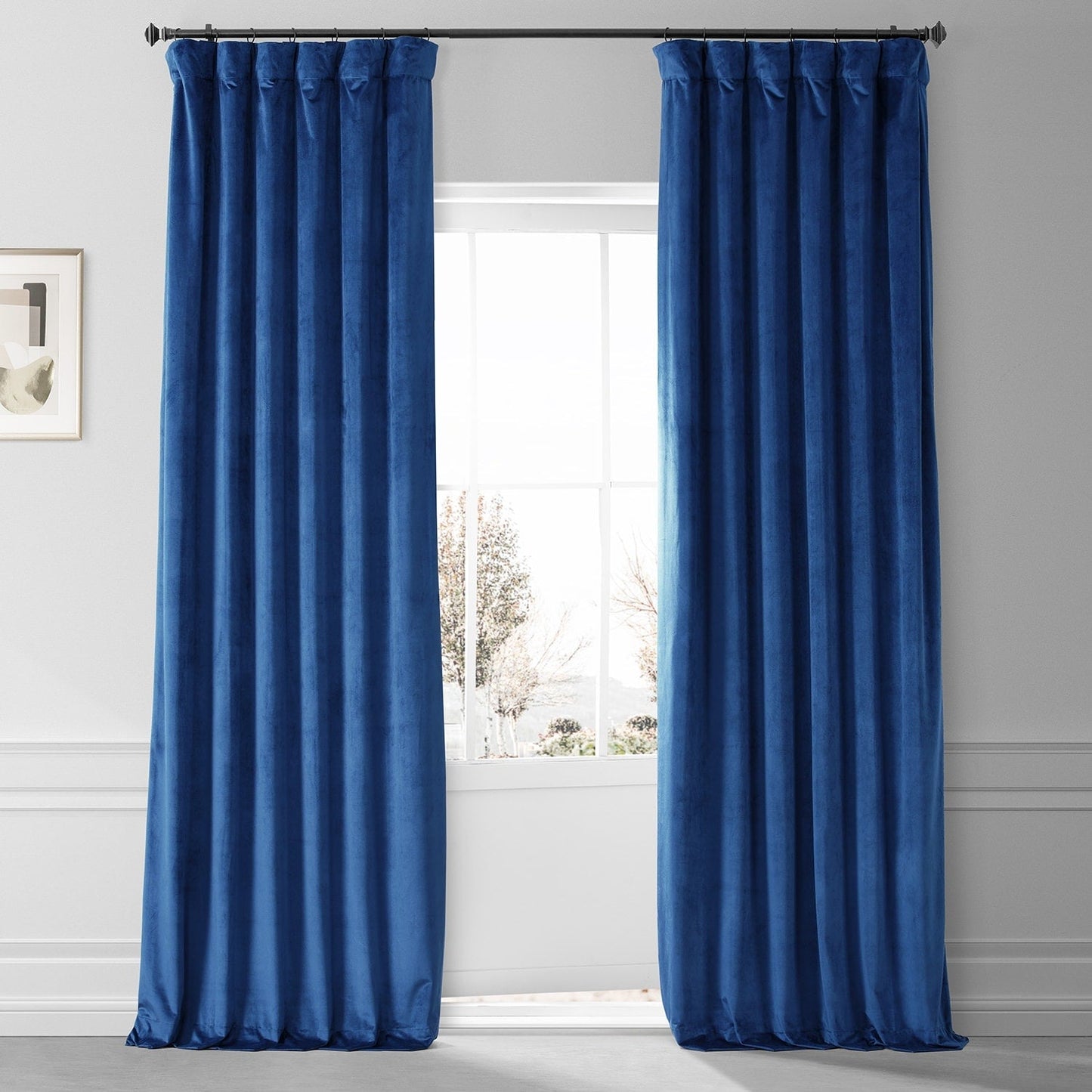 Exclusive Fabrics Signature Plush Velvet Hotel Blackout Curtains (1 Panel) - Luxury Soft Drapery for Light Control & Elegance