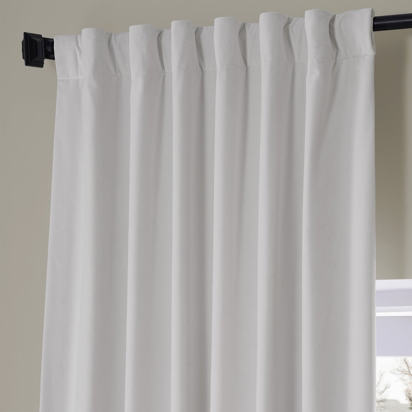 Exclusive Fabrics Signature Plush Velvet Hotel Blackout Curtains (1 Panel) - Luxury Soft Drapery for Light Control & Elegance