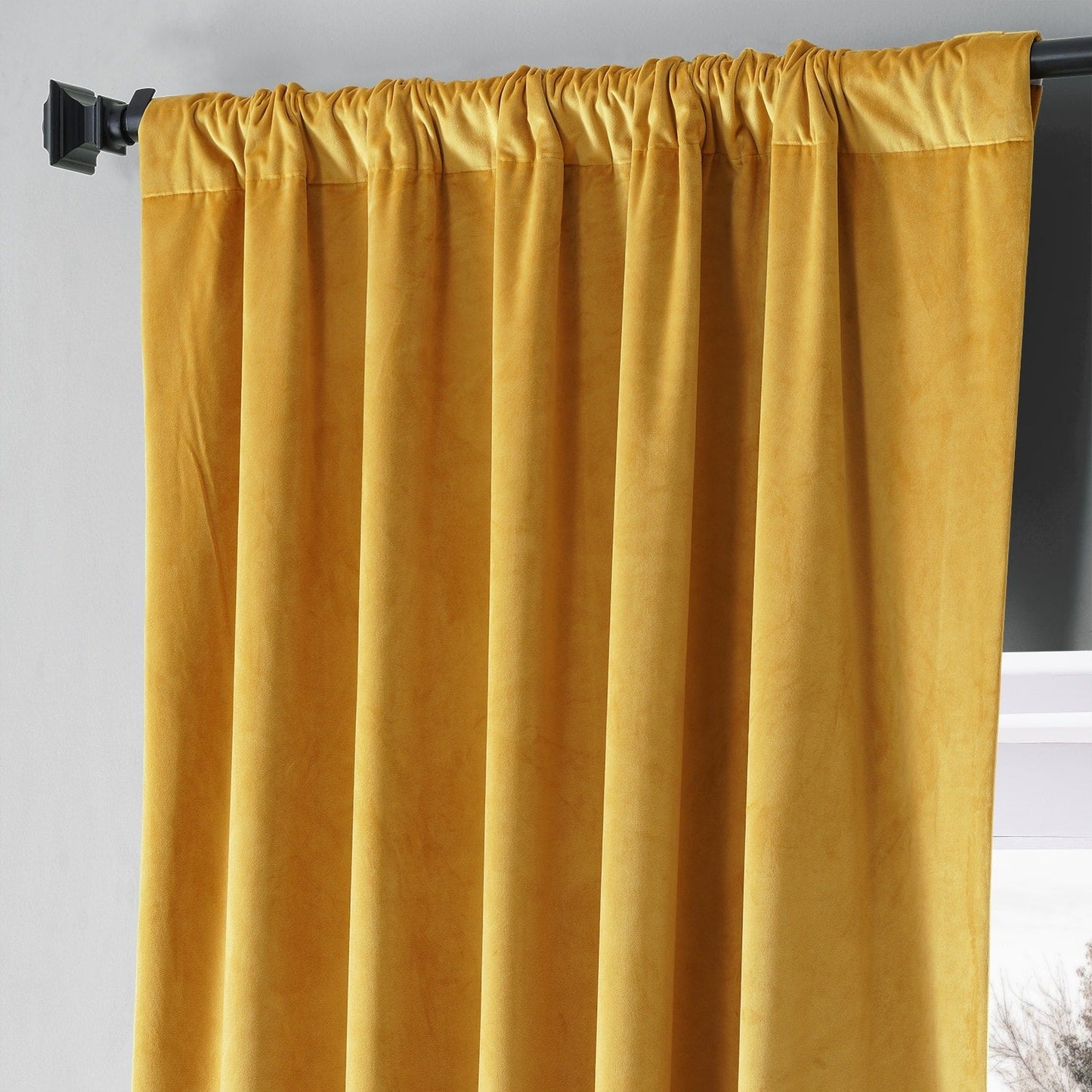 Exclusive Fabrics Signature Plush Velvet Hotel Blackout Curtains (1 Panel) - Luxury Soft Drapery for Light Control & Elegance