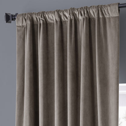 Exclusive Fabrics Signature Plush Velvet Hotel Blackout Curtains (1 Panel) - Luxury Soft Drapery for Light Control & Elegance