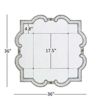 Fantina Antique Silver Paned Wall Mirror by iNSPIRE Q Classic