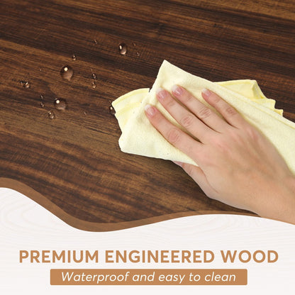 Farmhouse Dining Table for 6 People, 70.8-Inch Rectangular Wood Kitchen Table