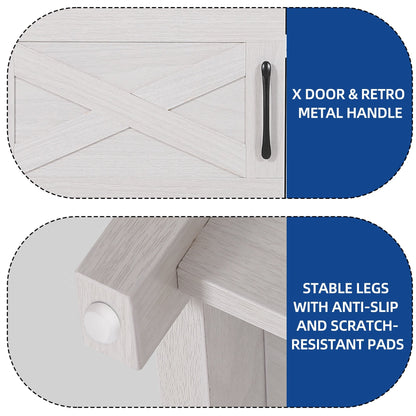 Farmhouse TV Stand for up to 65 TV with Doors and Open Shelves Media Console Power Outlet