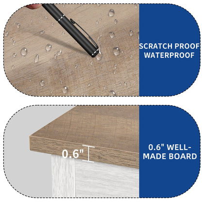 Farmhouse TV Stand for up to 65 TV with Doors and Open Shelves Media Console Power Outlet