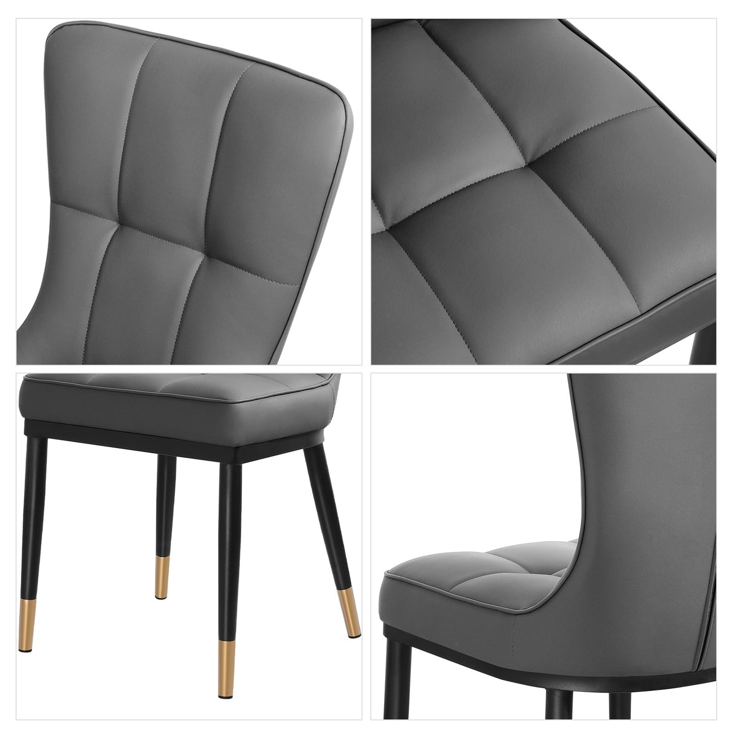 Faux Leather Upholstered Dining Chairs Set of 2/4