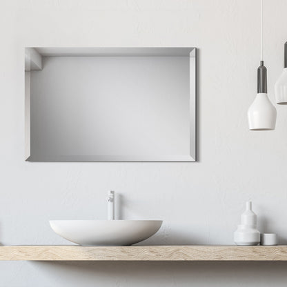 Frameless Beveled Prism Wall Mirror-Square/Rectangluar - Clear