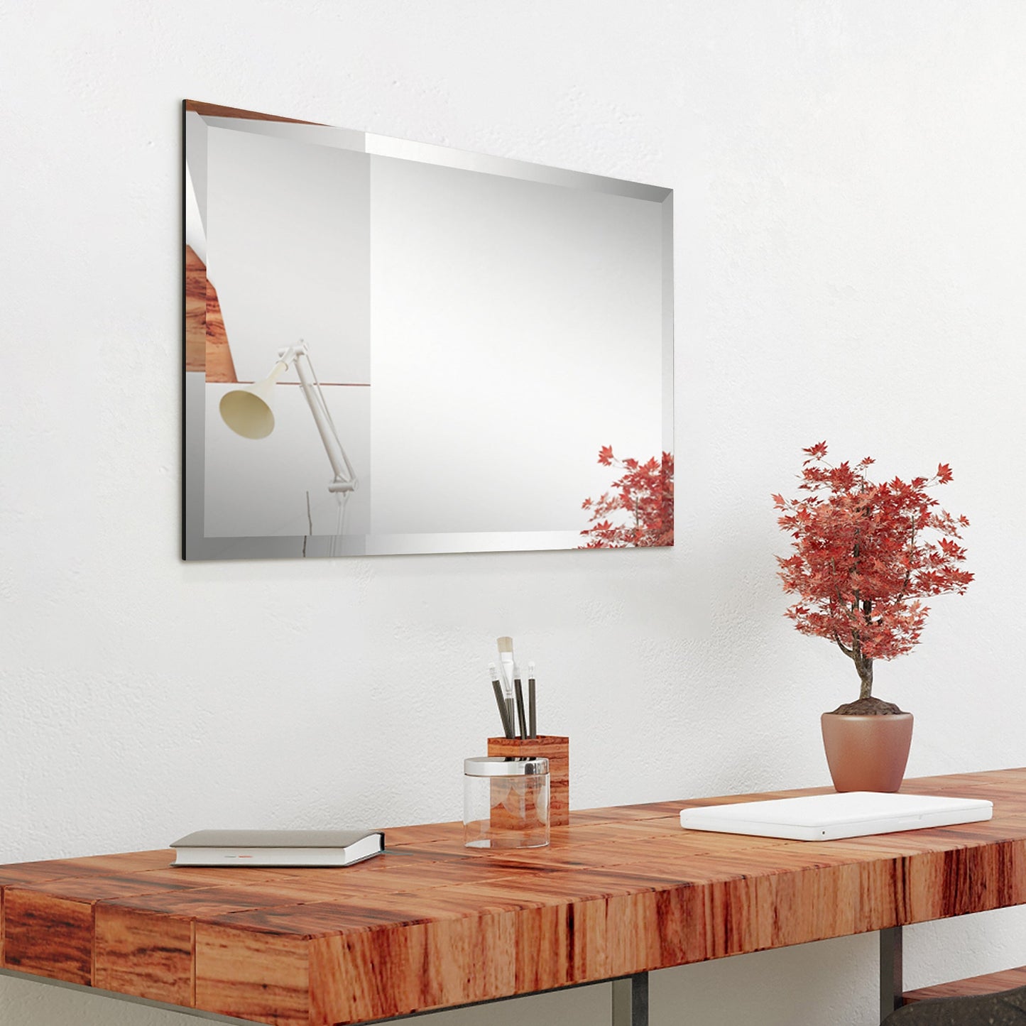 Frameless Beveled Prism Wall Mirror-Square/Rectangluar - Clear