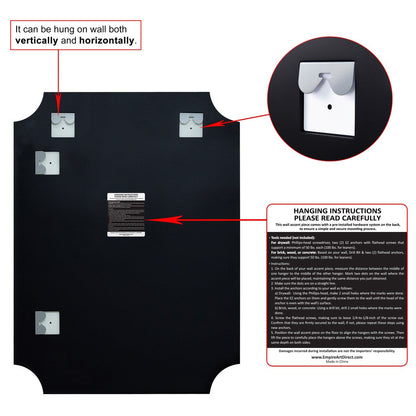 Frameless Rectangle Scalloped Beveled Wall Mirror, Bathroom, Vanity, Bedroom Mirror,1-beveled Edge - Clear