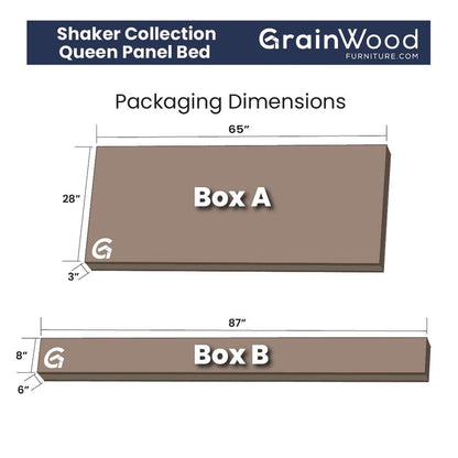 Grain Wood Furniture Shaker Solid Wood Panel Platform Bed