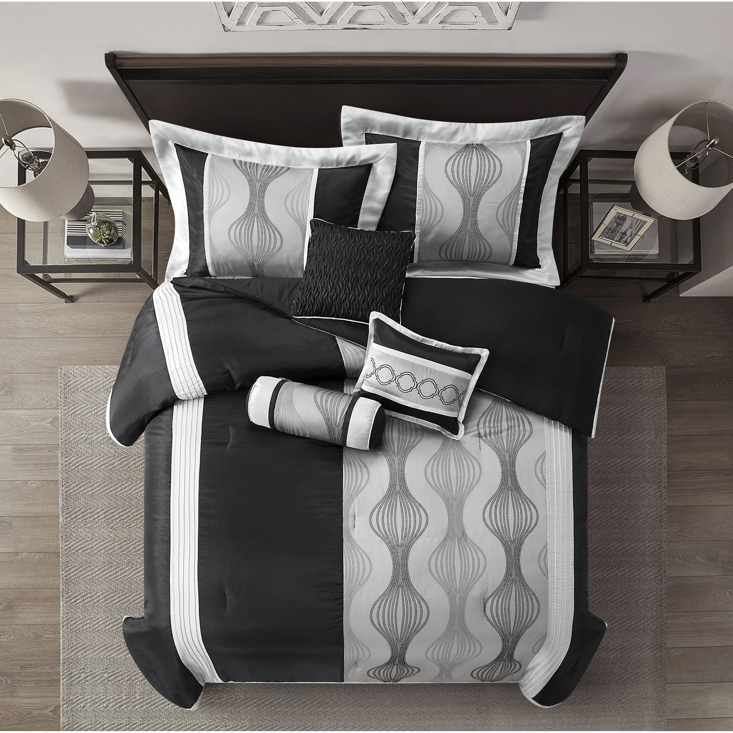 Nanshing Daniella 7-Piece Modern Geometric Comforter Set